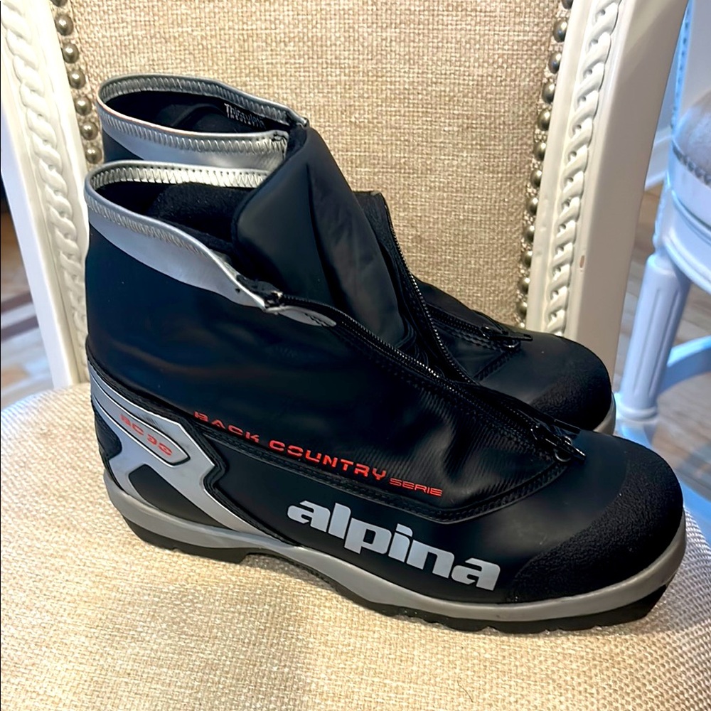 Alpina Black Back Country ski boots. Excelllent Condition with NNN binding.
